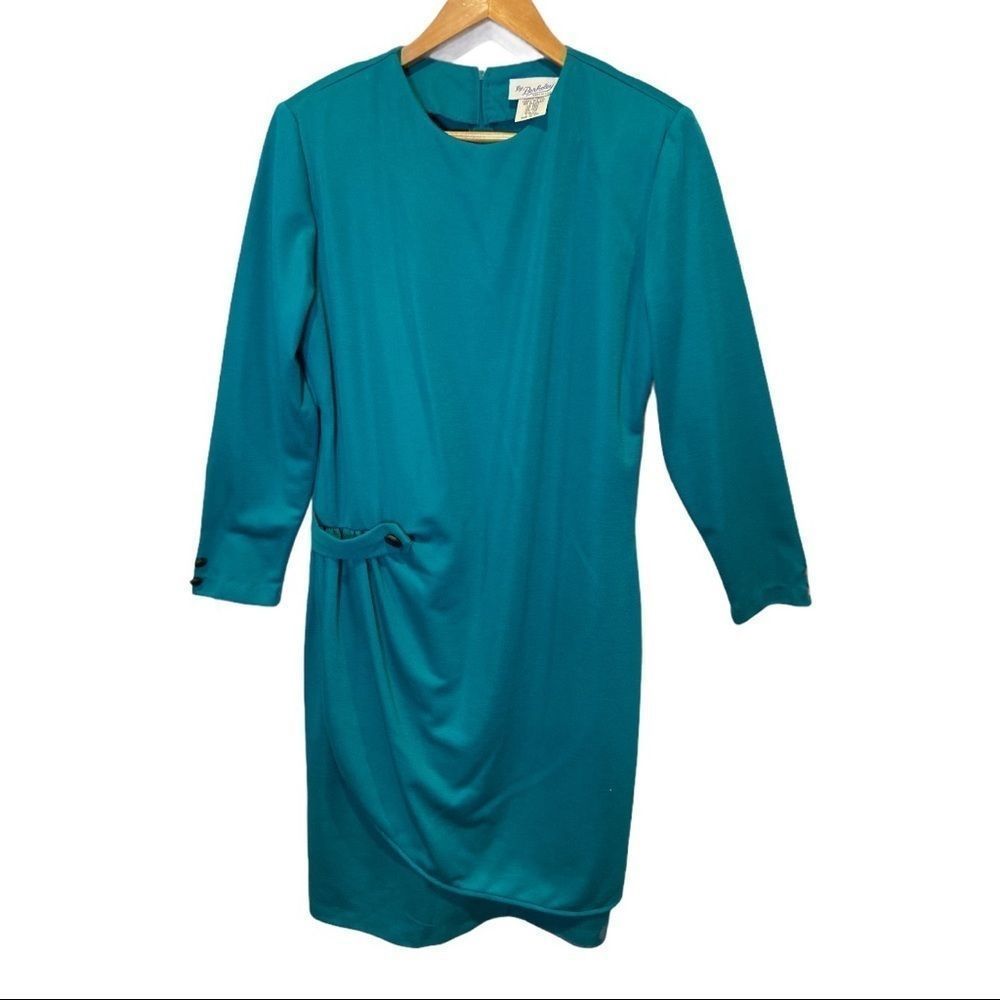 VTG ‘80s Green Career Dress Size 14 Petite